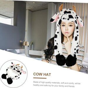 Plush Cow Hat with Moving Ears | One Size